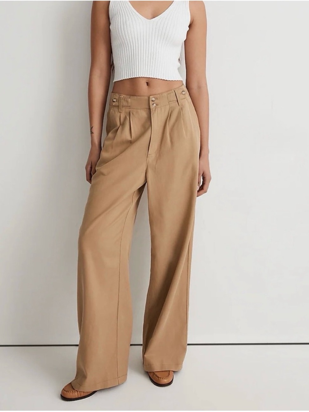 Madewell Harlow Wide-Leg Pants Seed Khaki 6